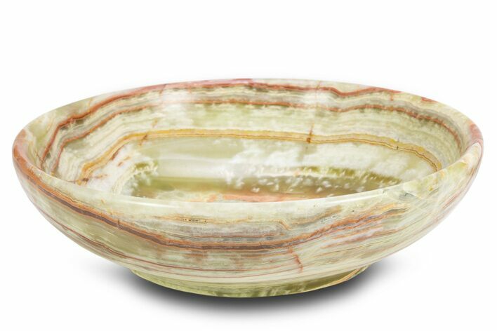 Polished Green Banded Calcite Bowl - Pakistan #301340